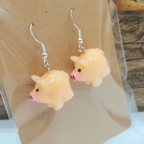 Jewelry - 3D Pig Earrings Cottagecore Farmhouse Spring Cottage